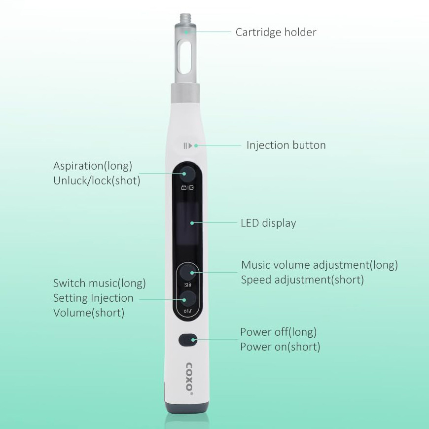 COXO GENI Dental Anesthesia Booster with 3 Adjustable Speeds, Music system